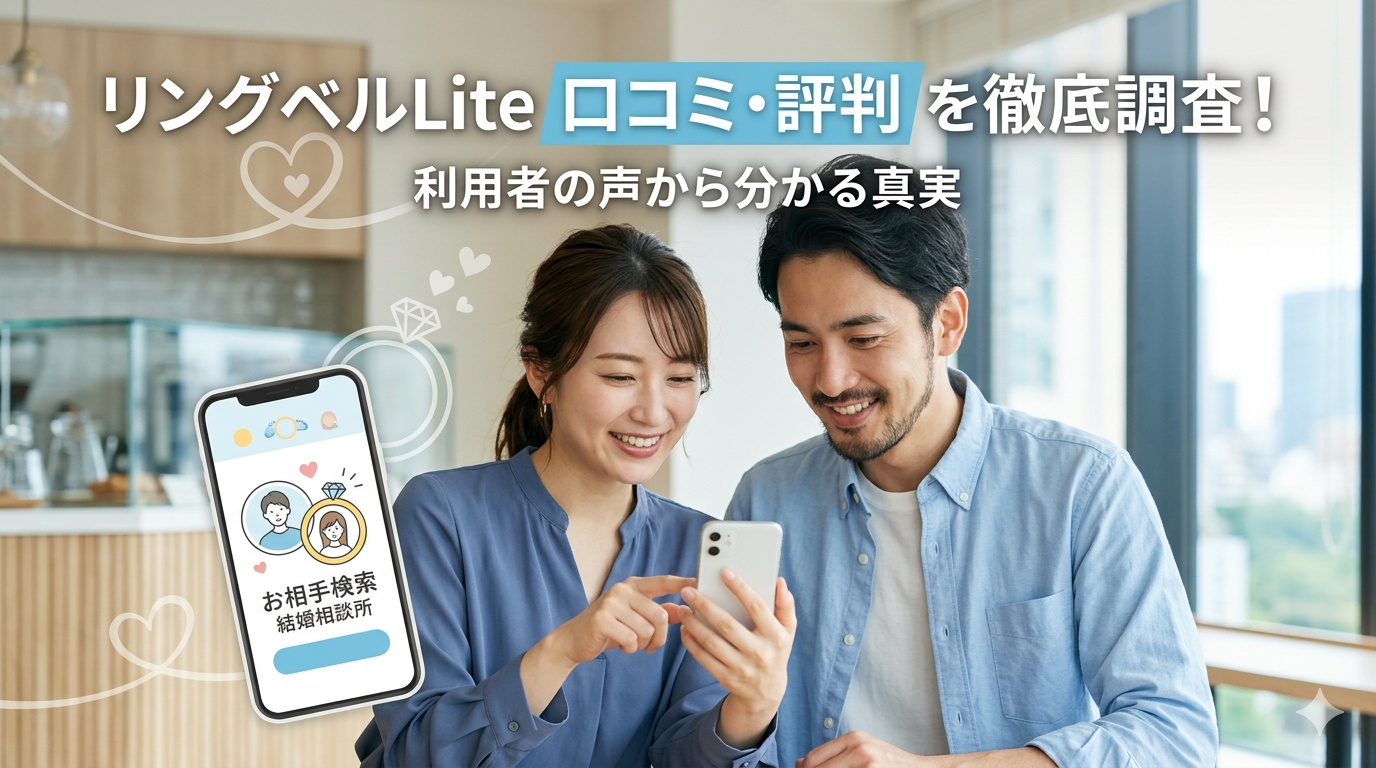 リングベルLiteの口コミ・評判をスマホで確認する20代女性の婚活イメージ